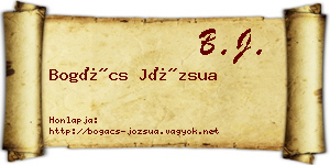 Bogács Józsua névjegykártya